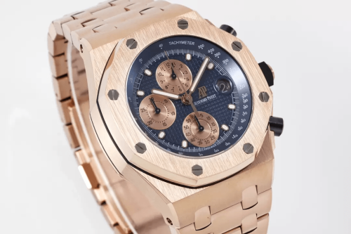 APF공장 오데마피게 로얄오크 오프쇼어 크로노그래프 블루 텍스처 다이얼 RG 금통 42mm 26470