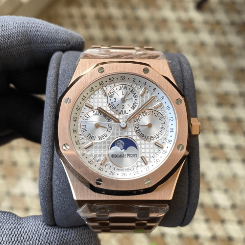 APS공장 오데마피게 로얄오크 퍼페츄얼 캘린더 화이트 다이얼 RG 금통 41mm 26574