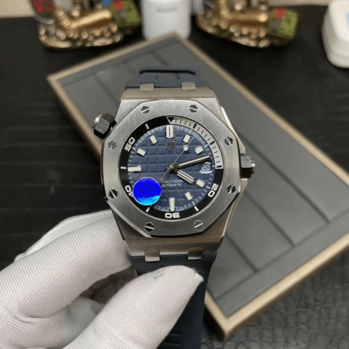 APS공장 오데마피게 로얄오크 오프쇼어 다이버 청판 텍스처 다이얼 SS 블루 러버 스트랩 42mm 15720