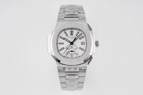 3K공장 파텍필립 노틸러스 트래블타임 화이트 다이얼 SS 브레이슬릿 40mm 5980