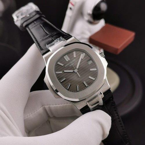3K공장 파텍필립 노틸러스 그레이 다이얼 SS 가죽 스트랩 40mm 5711