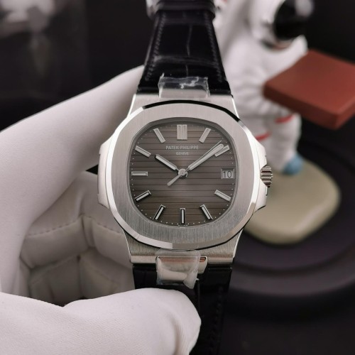 3K공장 파텍필립 노틸러스 그레이 다이얼 SS 가죽 스트랩 40mm 5711