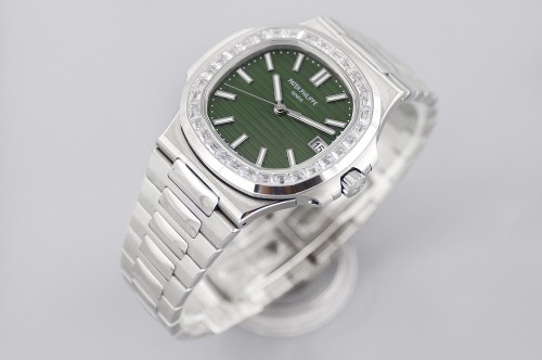 3K공장 파텍필립 노틸러스 녹판 다이얼 다이아베젤 SS브레이슬릿 40mm 5711