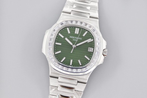3K공장 파텍필립 노틸러스 녹판 다이얼 다이아베젤 SS브레이슬릿 40mm 5711
