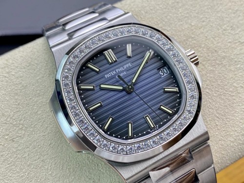 3K공장 파텍필립 노틸러스 청판 다이얼 다이아베젤 SS브레이슬릿 40mm 5711