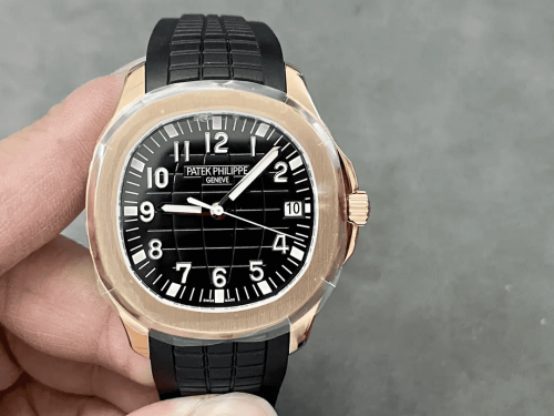 3K공장 파텍필립 아쿠아넛 블랙 다이얼 로즈골드 금통 러버밴드 40mm 5167