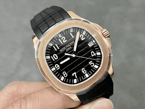 3K공장 파텍필립 아쿠아넛 블랙 다이얼 로즈골드 금통 러버밴드 40mm 5167