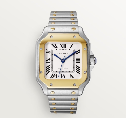CARTIER 까르띠에 산토스 드 까르띠에 35.1mm 화이트 다이얼 오토매틱 메탈 시계 W2SA0016