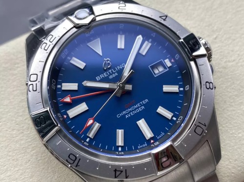 BLS공장 브라이틀링 어벤저 오토매틱 GMT44 1_1 베스트 에디션 블루 다이얼 44mm ,SS 브레이슬릿