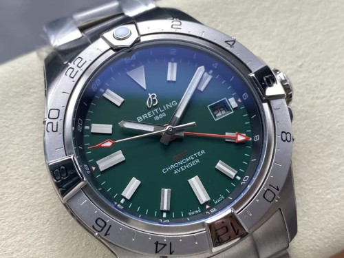 BLS공장 브라이틀링 어벤저 오토매틱 GMT44 1_1 베스트 에디션 그린 다이얼 44mm ,SS 브레이슬릿