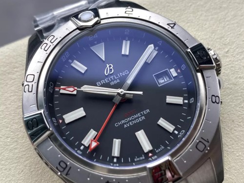 BLS공장 브라이틀링 어벤저 오토매틱 GMT44 1_1 베스트 에디션 레드 다이얼 44mm ,SS 브레이슬릿