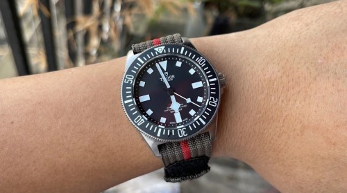 M+공장튜더 펠라고스 FXD M2571 패브릭 스트랩 블랙