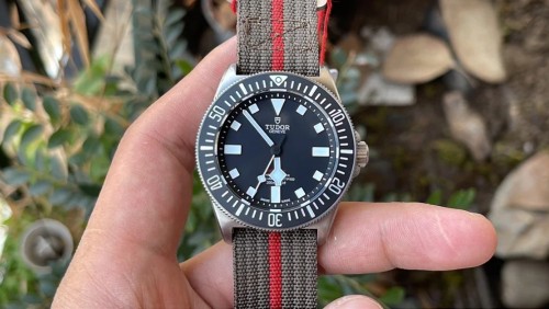 M+공장튜더 펠라고스 FXD M2571 패브릭 스트랩 블랙