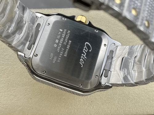 AMG공장 까르띠에 산토스 버스트다운 40mm 흰판 콤비