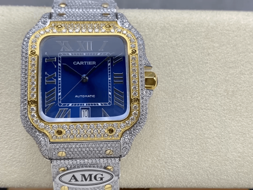 AMG공장 까르띠에 산토스 버스트다운 40mm 청판 콤비