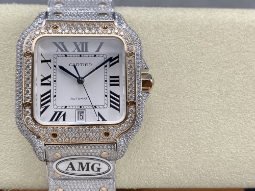 AMG공장 까르띠에 산토스 버스트다운 40mm 흰판