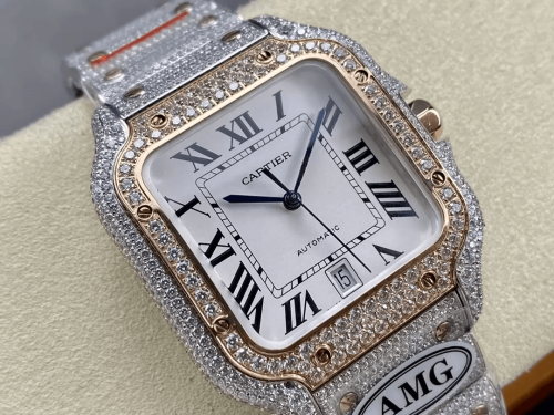 AMG공장 까르띠에 산토스 버스트다운 40mm 흰판