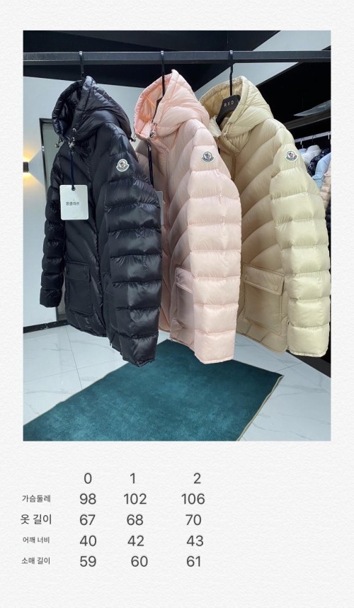 몽클레어 24FW 아르젠노 미들 후드 다운 패딩 (블랙_베이지_핑크 3종)