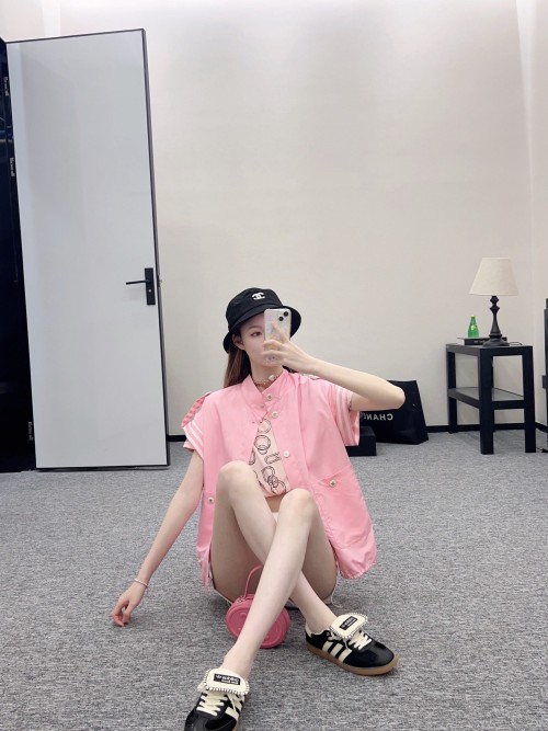샤넬 24SS 더블 레이어 윈드 반팔 자켓