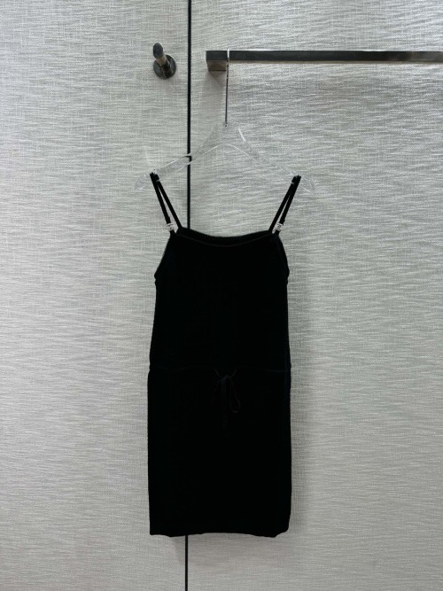 샤넬 24SS 로고 포인트 숏 드레스 블랙