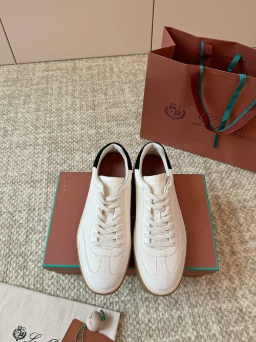 로로피아나 Loro Piana 레더 남여공용 커플 스니커즈 슈즈 블랙