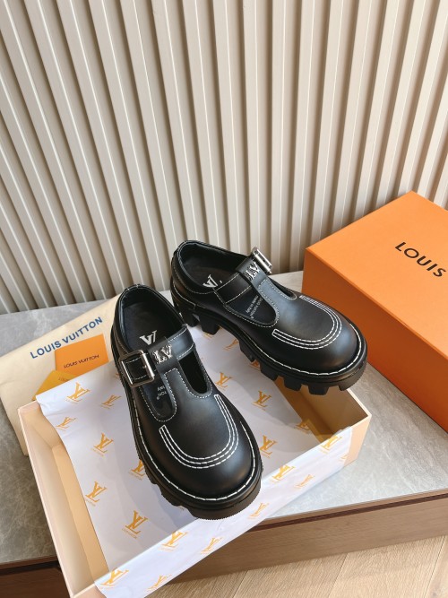 루이비통 LV 체커 메리 제인 블랙