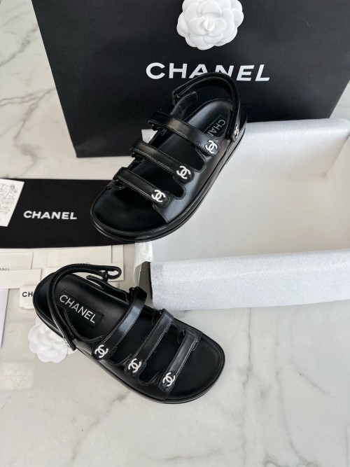 샤넬 24SS 벨크로 샌들 블랙