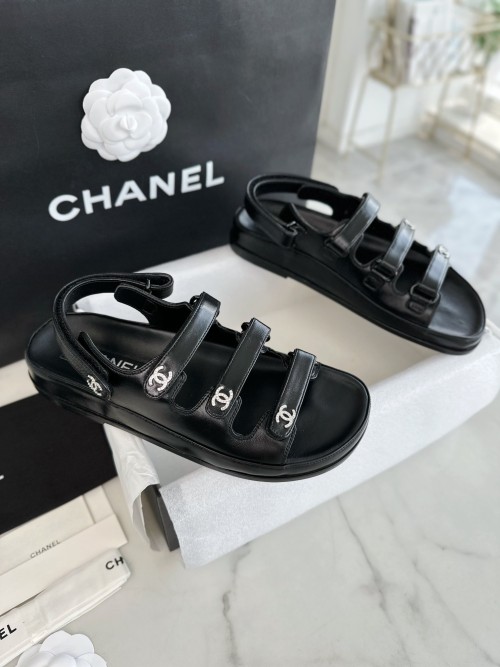 샤넬 24SS 벨크로 샌들 블랙