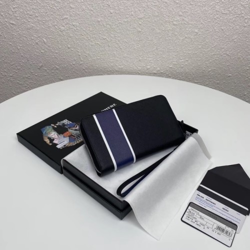 Prada 2020 Saffiano Mens Zip Round Wallet, 2ML028 - 프라다 2020 사피아노 남성용 지퍼 라운드 장지갑,PRAW0172,20CM.블랙블루,네이비그린