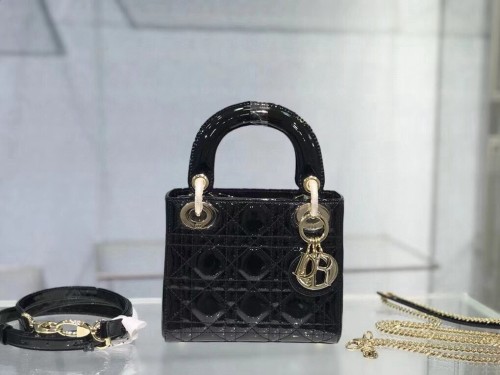 디올 레이디백 페이던트 미니 블랙